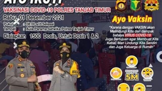Capaian vaksinasi di Tanjab Timur