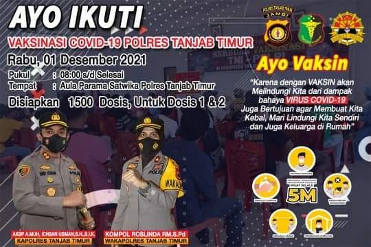 Capaian vaksinasi di Tanjab Timur